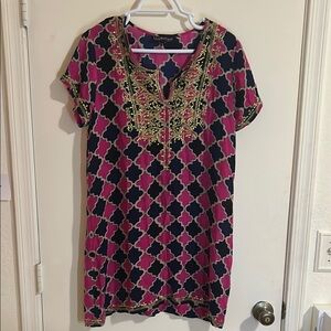 Pink Embellished Tunic with Mandarin Collar